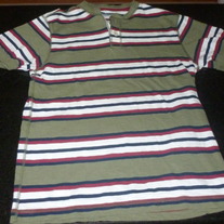 Green/Burgundy/Navy Stripe Shirt-Old Navy Size 10/12