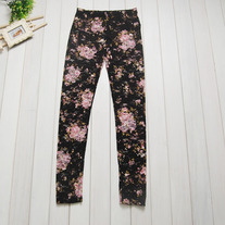 Flower See through Leggings (Black) 