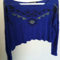 Tribal design, long-sleeved, Forever 21 crop top