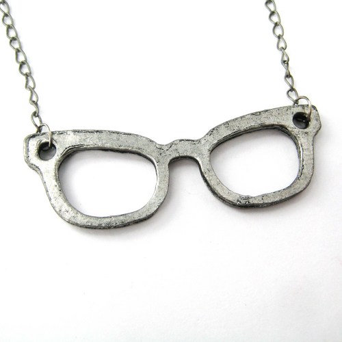 SALE - Glasses Spectacles Frame Geekery Necklace Charm in ...
