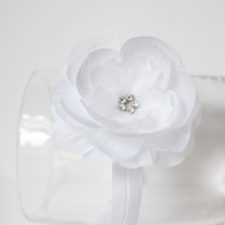 White silk flower headband