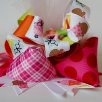 Bright Cupcake Funky Loopy Over The Top Hair Bow