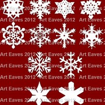 Set of 25 Vinyl Snowflakes