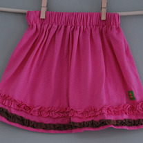 Ruffle Skirt 3T- brown on pink