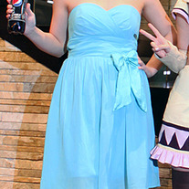 A-Line Chiffon Blue Strapless Sweetheart Cocktail Dress Size 9