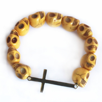  Yellow Skulls & Cross Bracelet