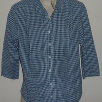 Blue Plaid Nursing Top-NEW-Motherhood Size XL