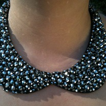 Navy Blue Bib Necklace
