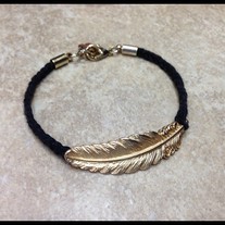 Feather + be happy charm
