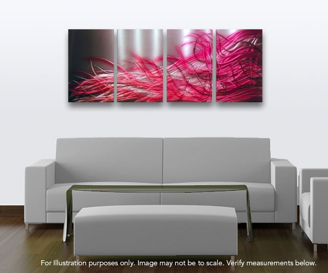 Resonance Red Metal Wall Art Abstract Contemporary Modern Decor