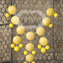 large knotiebubble necklace - yellow w/ silver