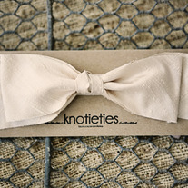 big silk knotiebow headband - cameo cream