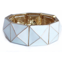 White Pyramid Hinge Bracelet