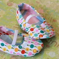 Reversible Mary Jane's fruit and dots