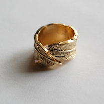 Gold feather ring - Thumbnail 1