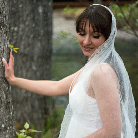 Crushed Tulle Drop Veil