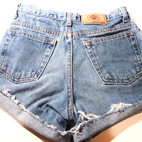 Vintage denim high waist shorts