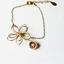 Flower Wire Bracelet - Silver or Gold Custom Color Choice