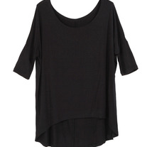 Black Dip Hem Loose T-shirt