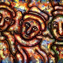 Three figures - digital art