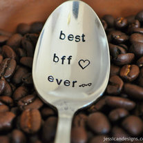 BEST BFF EVER - Hand Stamped Vintage Coffee Spoon for your Coffee Lovin' Best Friend - jessicaNdesigns Original