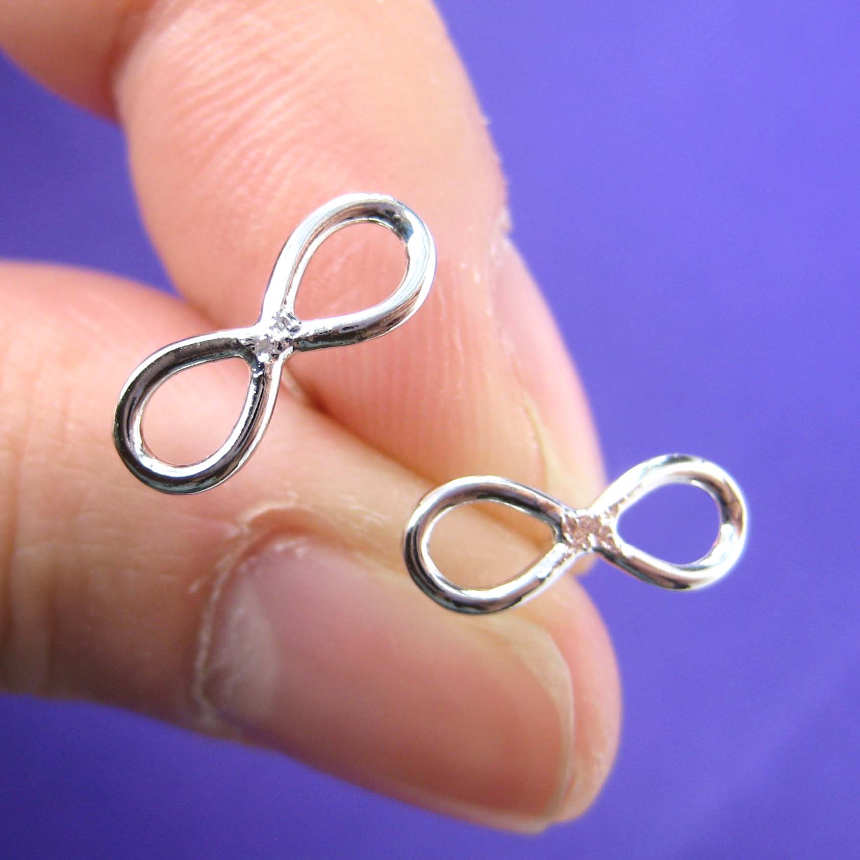 Infinity Loop Forever Love Stud Earrings in Sterling Silver · DOTOLY