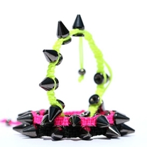 Pink with Black Spikes Bracelet 
