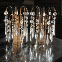 Chandelier Spider-arm, Crystal Prism Holders - set of 2