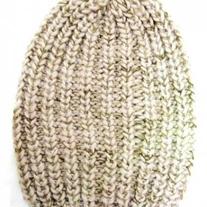 Beige Unisex Heathered mix chunky KNIT beanie