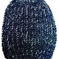 Navy Unisex Heathered mix chunky KNIT beanie