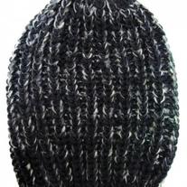 Black Unisex Heathered mix chunky KNIT beanie