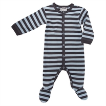 Coccoli Striped Footie pajamas- Blue