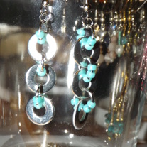 Teal Washer Earrings