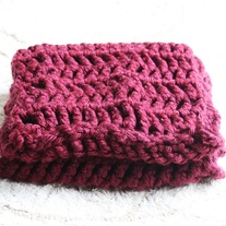 Crochet Infinity Scarf in Wine
