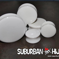 White Acrylic Saddle Plug (1"+) 