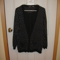 Black Cardigan with White Polka Dots