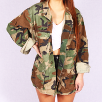 Distressed camo jacket