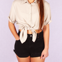 Taupe button up blouse