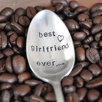 BEST GIRLFRIEND EVER - Hand Stamped Vintage Coffee Spoon for your Coffee Lovin' Girlfriend this Valentine's Day