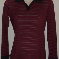 Burgundy/Black Long Sleeve Shirt-Duo Maternity Size Small