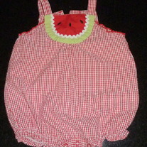 Red/White Gingham Watermelon Romper-Baby OkieDokie Size 0-3 Months