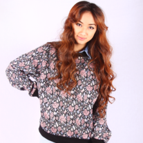 Floral knit sweater
