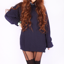 Navy blue knit sweater