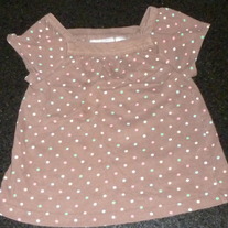 Brown Polka Dot Short Sleeve Shirt-Jumping Beans Size 3T
