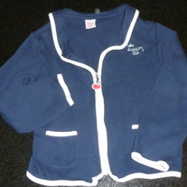 Navy Zip Up Sweater Jacket-Says Whale Watching Club-Gymboree Size 7