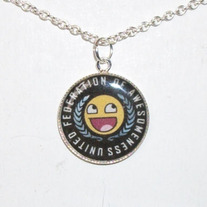 United Federation of Awesome Bezel Pendant Necklace