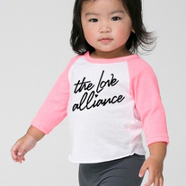 Infant 3/4 Sleeve Raglan (White/Neon Heather Pink)