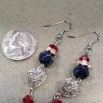 Sterling Heart red/black beading