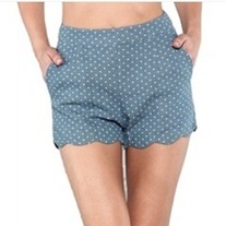 High Waisted Polka Dot Scallop Shorts