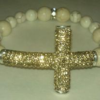 Ivory Coast Gold Bling Cross Bracelet